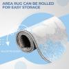 SUPERIOR Kids Indoor Area Rug, Elephant Design, Cute Rugs for Bedroom, Nursery, Playroom, Living Room, Entryway, Unique Accent, Soft Cotton Backed Rugs, Nursery Collection, 4′ x 6′, Baby Blue(Traveler – Cerulean Blue)