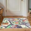 SUPERIOR Kids Indoor Area Rug, Elephant Design, Cute Rugs for Bedroom, Nursery, Playroom, Living Room, Entryway, Unique Accent, Soft Cotton Backed Rugs, Nursery Collection, 4′ x 6′, Baby Blue(Green Multicolor)
