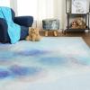 SUPERIOR Kids Indoor Area Rug, Elephant Design, Cute Rugs for Bedroom, Nursery, Playroom, Living Room, Entryway, Unique Accent, Soft Cotton Backed Rugs, Nursery Collection, 4′ x 6′, Baby Blue(Cerulean Blue)