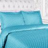 SUPERIOR Polka Dot Duvet Cover Set, Cotton Blend Bedding Sets, Soft and Wrinkle Resistant Duvet Cover with Matching Pillow Sham – Twin, Grey(Aqua)