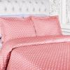 SUPERIOR Polka Dot Duvet Cover Set, Cotton Blend Bedding Sets, Soft and Wrinkle Resistant Duvet Cover with Matching Pillow Sham – Twin, Grey(Pink)