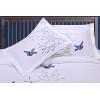 SUPERIOR Spring Embroidered Duvet Cover Set, Long-Staple Cotton, Full/Queen White(Blue Swallow)