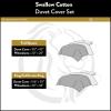 SUPERIOR Spring Embroidered Duvet Cover Set, Long-Staple Cotton, Full/Queen White(Brown Swallow)