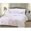 SUPERIOR Spring Embroidered Duvet Cover Set, Long-Staple Cotton, Full/Queen White(Red Swallow)