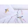 SUPERIOR Spring Embroidered Duvet Cover Set, Long-Staple Cotton, Full/Queen White(Spring)