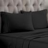 Standard Pillowcases 300-Thread Long-Staple Combed Cotton Sateen, 2-Piece Set, White(Black)