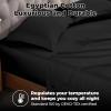 Standard Pillowcases 300-Thread Long-Staple Combed Cotton Sateen, 2-Piece Set, White(Black)