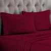 Standard Pillowcases 300-Thread Long-Staple Combed Cotton Sateen, 2-Piece Set, White(Burgundy)