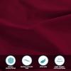 Standard Pillowcases 300-Thread Long-Staple Combed Cotton Sateen, 2-Piece Set, White(Burgundy)