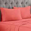 Standard Pillowcases 300-Thread Long-Staple Combed Cotton Sateen, 2-Piece Set, White(Coral)