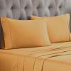 Standard Pillowcases 300-Thread Long-Staple Combed Cotton Sateen, 2-Piece Set, White(Gold)