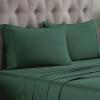 Standard Pillowcases 300-Thread Long-Staple Combed Cotton Sateen, 2-Piece Set, White(Hunter Green)