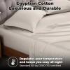 Standard Pillowcases 300-Thread Long-Staple Combed Cotton Sateen, 2-Piece Set, White(Light Grey)