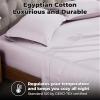 Standard Pillowcases 300-Thread Long-Staple Combed Cotton Sateen, 2-Piece Set, White(Lilac)