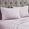 Standard Pillowcases 300-Thread Long-Staple Combed Cotton Sateen, 2-Piece Set, White(Lilac)