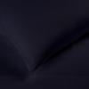 Standard Pillowcases 300-Thread Long-Staple Combed Cotton Sateen, 2-Piece Set, White(Navy Blue)