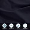 Standard Pillowcases 300-Thread Long-Staple Combed Cotton Sateen, 2-Piece Set, White(Navy Blue)