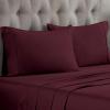 Standard Pillowcases 300-Thread Long-Staple Combed Cotton Sateen, 2-Piece Set, White(Plum)