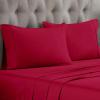 Standard Pillowcases 300-Thread Long-Staple Combed Cotton Sateen, 2-Piece Set, White(Red)