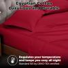 Standard Pillowcases 300-Thread Long-Staple Combed Cotton Sateen, 2-Piece Set, White(Red)