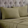 Standard Pillowcases 300-Thread Long-Staple Combed Cotton Sateen, 2-Piece Set, White(Sage)