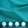 Standard Pillowcases 300-Thread Long-Staple Combed Cotton Sateen, 2-Piece Set, White(Teal)