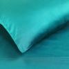 Standard Pillowcases 300-Thread Long-Staple Combed Cotton Sateen, 2-Piece Set, White(Teal)