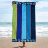 Superior 100% Cotton Luxury Beach Towels – Oversized Beach Towel, Swim Towel, Seashell Stripe (34″ x 64″)