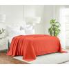 Superior 100% Cotton Toros Textured Blanket All Season Premium Thermal Blanket Woven Reversible Ultra-Soft and Warm Cotton Blankt for Bed/Couch, Waffle Stitch Collection, Full/Queen, Turquoise(Coral)