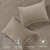 Superior 100% Cotton Velvet Quilt, 1 Lightweight Breathable Coverlet, Luxury Home Decor, Comfy Home Essential Bedding, Cotton Fill, Geometric Aesthetic, Karina Collection, Throw Size, White(Light Brown)
