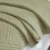 Superior 100% Cotton Velvet Quilt, 1 Lightweight Breathable Coverlet, Luxury Home Decor, Comfy Home Essential Bedding, Cotton Fill, Geometric Aesthetic, Karina Collection, Throw Size, White(Sage)