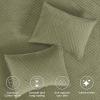 Superior 100% Cotton Velvet Quilt, 1 Lightweight Breathable Coverlet, Luxury Home Decor, Comfy Home Essential Bedding, Cotton Fill, Geometric Aesthetic, Karina Collection, Throw Size, White(Sage)