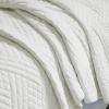 Superior 100% Cotton Velvet Quilt, 1 Lightweight Breathable Coverlet, Luxury Home Decor, Comfy Home Essential Bedding, Cotton Fill, Geometric Aesthetic, Karina Collection, Throw Size, White(White)