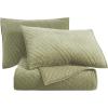 Superior 100% Cotton Velvet Quilt, 1 Lightweight Breathable Coverlet, Luxury Home Decor, Comfy Home Essential Bedding, Cotton Fill, Geometric Aesthetic, Karina Collection, Throw Size, White(Sage)