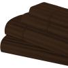 Superior 100% Egyptian Cotton 300 Thread Count Striped Bed Sheet Set, 1 Elastic Deep Pocket Fitted Sheet, 1 Flat Sheet, 2 Pillowcases, Soft Bedding, Sateen Weave, Hunter Green, Queen(Mocha)