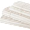 Superior 100% Egyptian Cotton 300 Thread Count Striped Bed Sheet Set, 1 Elastic Deep Pocket Fitted Sheet, 1 Flat Sheet, 2 Pillowcases, Soft Bedding, Sateen Weave, Hunter Green, Queen(Ivory)