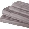 Superior 100% Egyptian Cotton 300 Thread Count Striped Bed Sheet Set, 1 Elastic Deep Pocket Fitted Sheet, 1 Flat Sheet, 2 Pillowcases, Soft Bedding, Sateen Weave, Hunter Green, Queen(Grey)