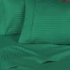 Superior 100% Egyptian Cotton 300 Thread Count Striped Bed Sheet Set, 1 Elastic Deep Pocket Fitted Sheet, 1 Flat Sheet, 2 Pillowcases, Soft Bedding, Sateen Weave, Hunter Green, Queen(Hunter Green)