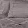 Superior 100% Egyptian Cotton 300 Thread Count Striped Bed Sheet Set, 1 Elastic Deep Pocket Fitted Sheet, 1 Flat Sheet, 2 Pillowcases, Soft Bedding, Sateen Weave, Hunter Green, Queen(Grey)