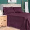 Superior 100% Egyptian Cotton 300 Thread Count Striped Bed Sheet Set, 1 Elastic Deep Pocket Fitted Sheet, 1 Flat Sheet, 2 Pillowcases, Soft Bedding, Sateen Weave, Hunter Green, Queen(Plum)
