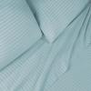 Superior 100% Egyptian Cotton 300 Thread Count Striped Bed Sheet Set, 1 Elastic Deep Pocket Fitted Sheet, 1 Flat Sheet, 2 Pillowcases, Soft Bedding, Sateen Weave, Hunter Green, Queen(Light Blue)