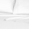 Superior 100% Egyptian Cotton 300 Thread Count Striped Bed Sheet Set, 1 Elastic Deep Pocket Fitted Sheet, 1 Flat Sheet, 2 Pillowcases, Soft Bedding, Sateen Weave, Hunter Green, Queen(White)