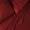 Superior 100% Egyptian Cotton 300 Thread Count Striped Bed Sheet Set, 1 Elastic Deep Pocket Fitted Sheet, 1 Flat Sheet, 2 Pillowcases, Soft Bedding, Sateen Weave, Hunter Green, Queen(Burgundy)