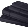 Superior 100% Egyptian Cotton 300 Thread Count Striped Bed Sheet Set, 1 Elastic Deep Pocket Fitted Sheet, 1 Flat Sheet, 2 Pillowcases, Soft Bedding, Sateen Weave, Hunter Green, Queen(Navy Blue)