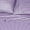 Superior 100% Egyptian Cotton 300 Thread Count Striped Bed Sheet Set, 1 Elastic Deep Pocket Fitted Sheet, 1 Flat Sheet, 2 Pillowcases, Soft Bedding, Sateen Weave, Hunter Green, Queen(Lavender)