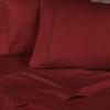 Superior 100% Egyptian Cotton 300 Thread Count Striped Bed Sheet Set, 1 Elastic Deep Pocket Fitted Sheet, 1 Flat Sheet, 2 Pillowcases, Soft Bedding, Sateen Weave, Hunter Green, Queen(Burgundy)