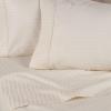 Superior 100% Egyptian Cotton 300 Thread Count Striped Bed Sheet Set, 1 Elastic Deep Pocket Fitted Sheet, 1 Flat Sheet, 2 Pillowcases, Soft Bedding, Sateen Weave, Hunter Green, Queen(Ivory)