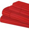 Superior 100% Egyptian Cotton 300 Thread Count Striped Bed Sheet Set, 1 Elastic Deep Pocket Fitted Sheet, 1 Flat Sheet, 2 Pillowcases, Soft Bedding, Sateen Weave, Hunter Green, Queen(Red)