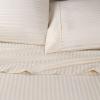 Superior 100% Egyptian Cotton 300 Thread Count Striped Bed Sheet Set, 1 Elastic Deep Pocket Fitted Sheet, 1 Flat Sheet, 2 Pillowcases, Soft Bedding, Sateen Weave, Hunter Green, Queen(Ivory)