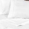 Superior 100% Egyptian Cotton 300 Thread Count Striped Bed Sheet Set, 1 Elastic Deep Pocket Fitted Sheet, 1 Flat Sheet, 2 Pillowcases, Soft Bedding, Sateen Weave, Hunter Green, Queen(White)